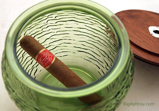 Green Soreno Glass Tobacco Canister