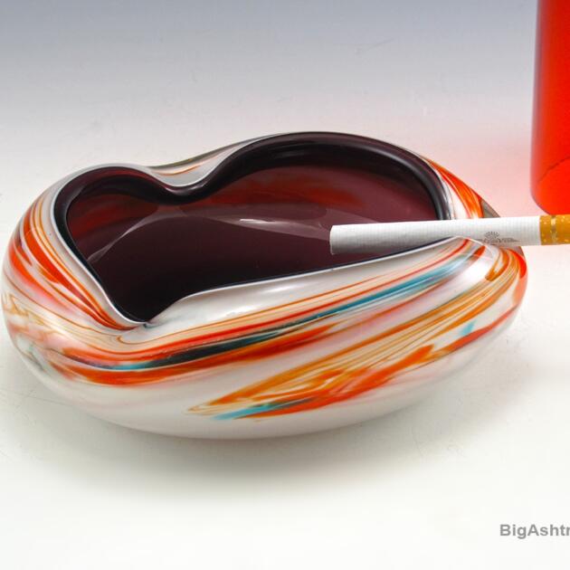 Handblown Quality Art Ashtray in Cased Glass Numbered