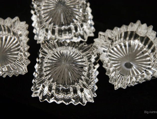Heisey Ridgeleigh Crystal Ashtray Set of 3