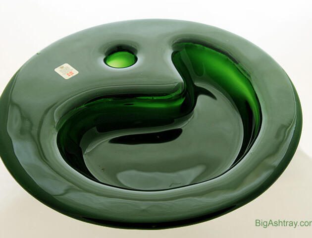 Holmegaard Art Glass Ikebana Wood Lake Bowl
