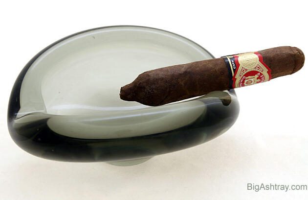 Holmegaard Clam Shell Ashtray in Smoke Black Green