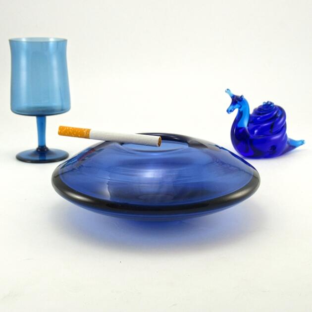 Holmegaard Glass Mid-Century Atomic Spaceship Ashtray Per Lutken