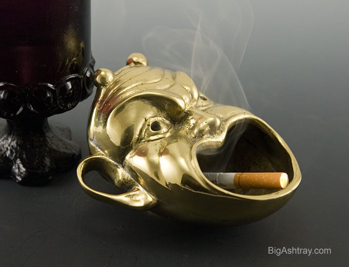 Howling Devil Vintage Brass Ashtray - Image 3