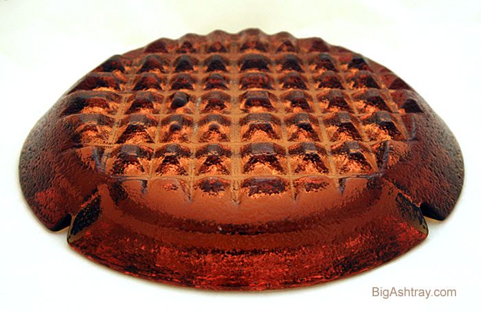 Huge Amber Blenko Art Glass Waffle Ashtray - Image 3