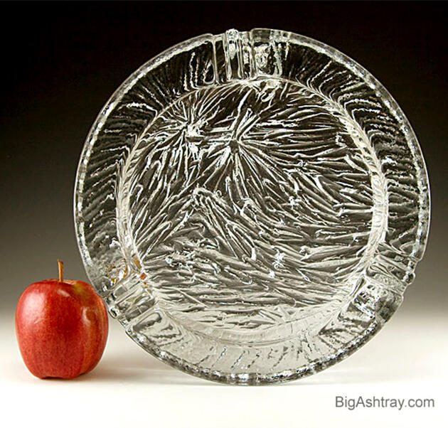 Immense Ice Glass Ashtray by Blenko Art Glass
