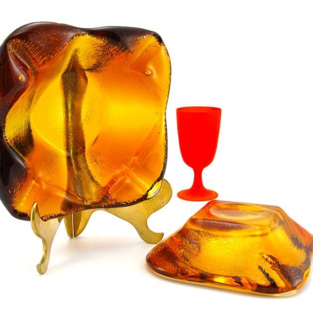 Imperial Glass Ashtray Set Olde Jamestown Line