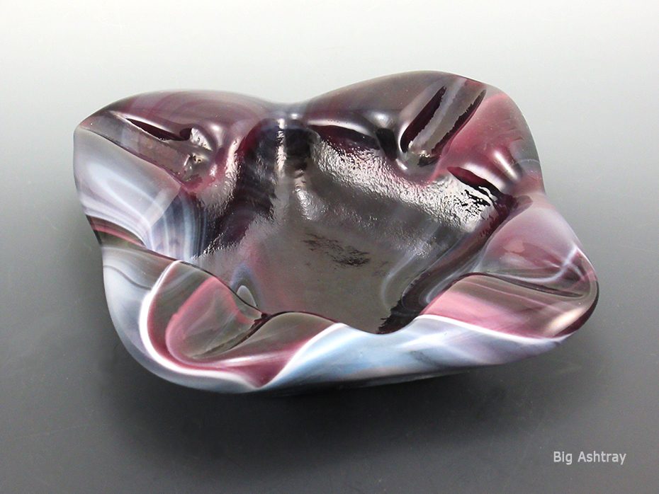 Slag Glass Cigar Ashtray by Imperial in Purple and Cream - Image 3