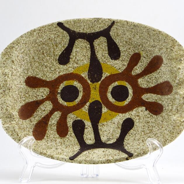 Hand-Made Stoneware Ashtray from Israel Large and Funky