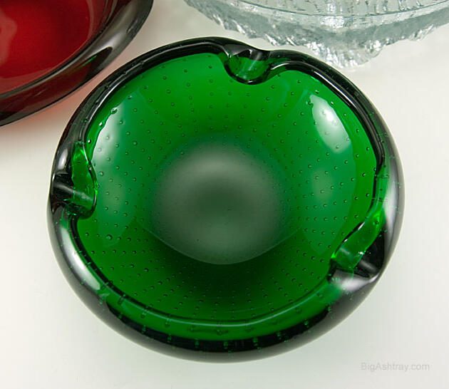 Luxurious Mid-Century Emerald Crystal Ash Bowl