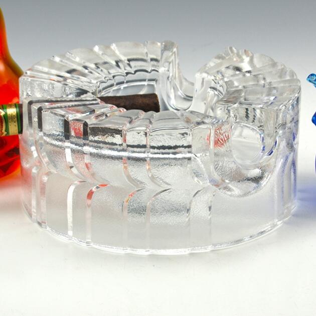 Modernist Luxury Crystal Cigar Ashtray Rosenthal Signed