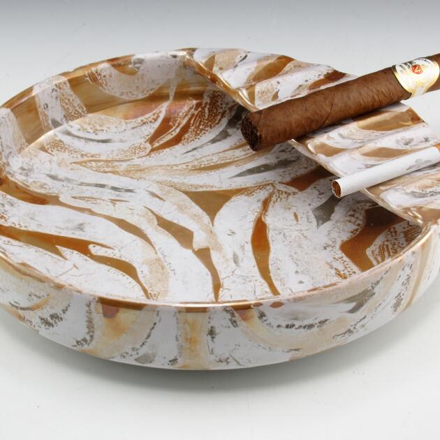 Italian Retro Modern Decor Large Art Pottery Ashtray