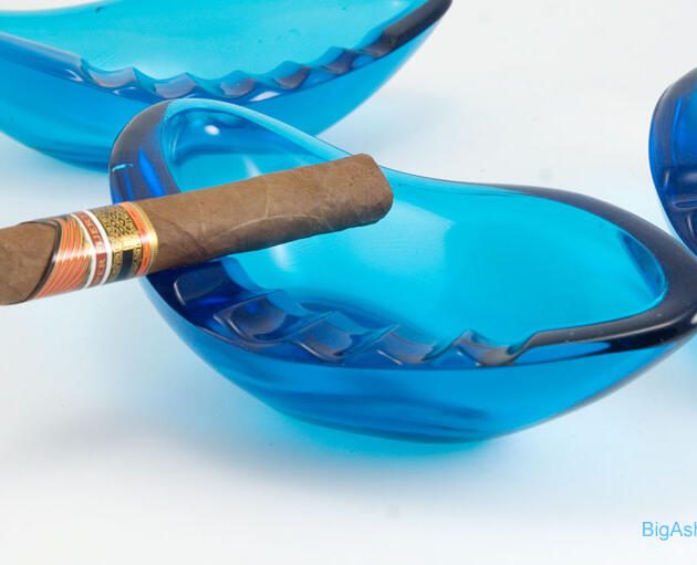 Mid-Century Modern Kidney Bean Glass Ashtrays