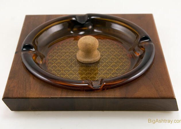 Mid-Century Modern Solid Walnut Pipe Ashtray
