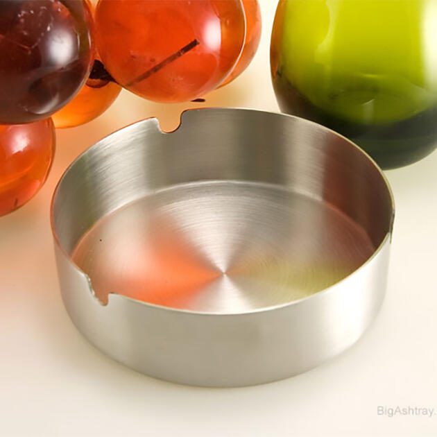 Brushed Steel Smoking Ashtray Minimalist Decor