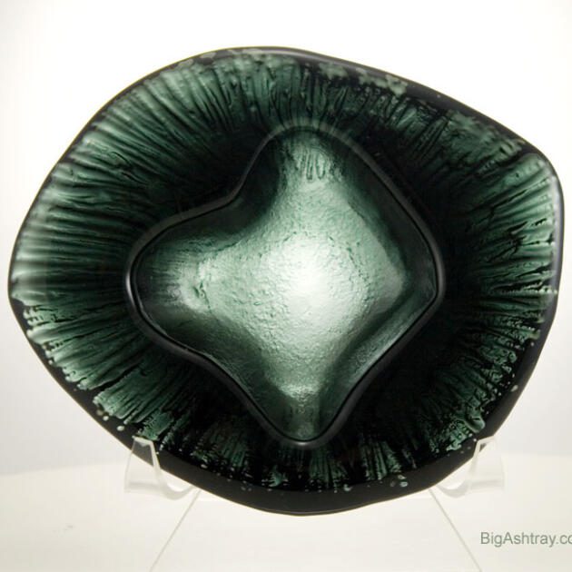 Modernist Organic Blenko Art Glass in Charcoal with Hints of Moss Green