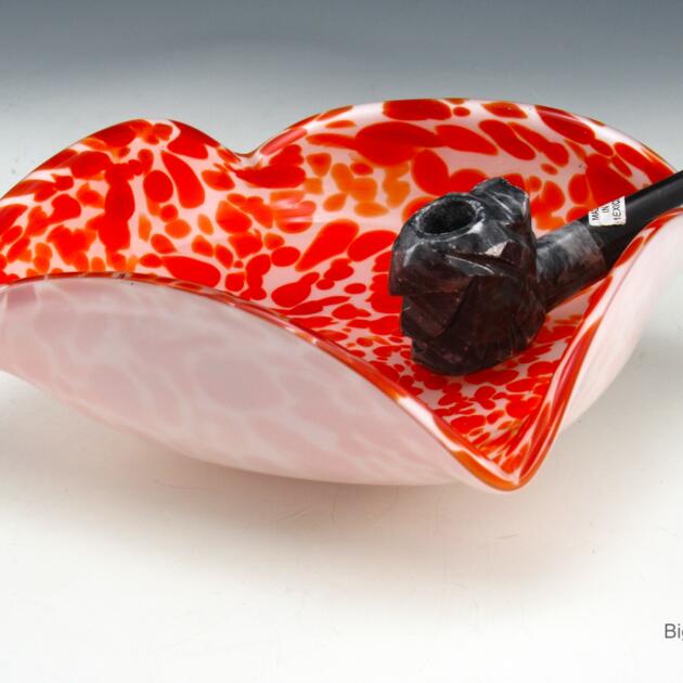 Pipe Rest Ashtray in Vintage Cased Glass