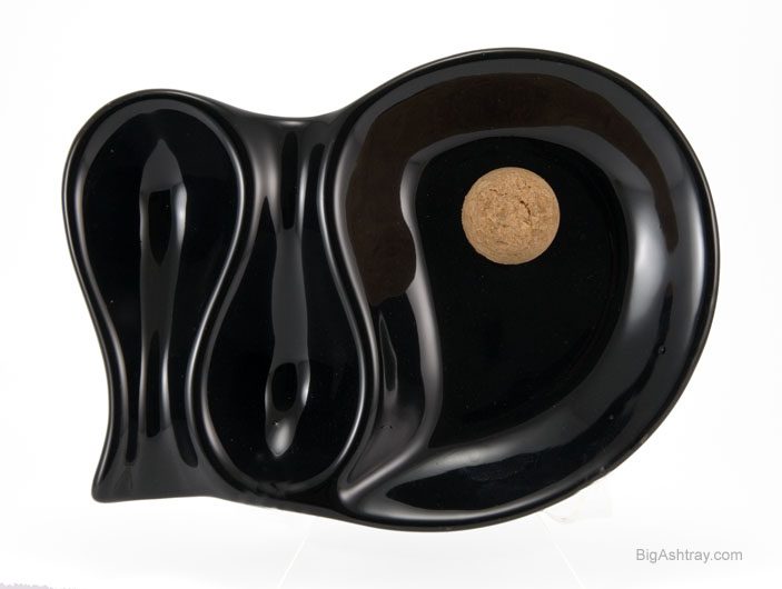Pipe Ashtray Dual Rest and Tapper in Black Ceramic - Image 2