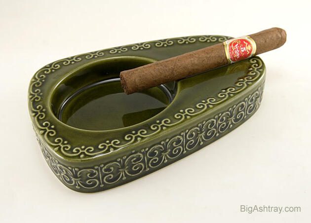 Portuguese Vintage Ceramic Single Cigar Rest and Ash Receiver