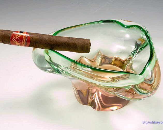 Quality Czech Retro Modern Art Glass Ashtray Bowl