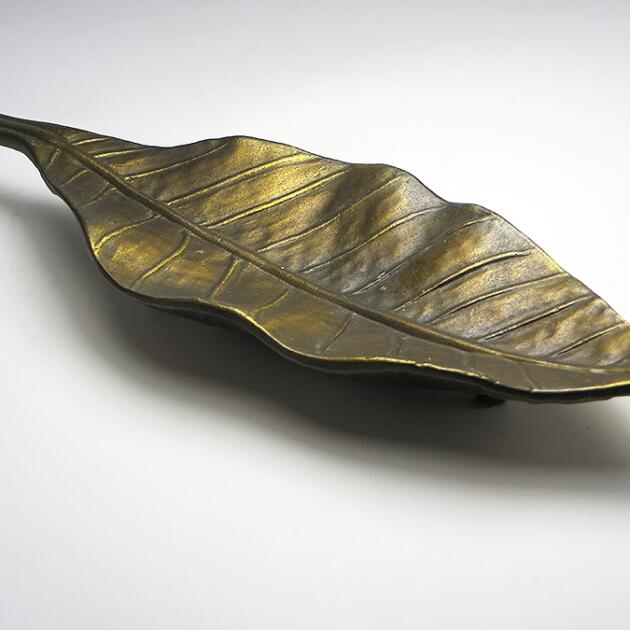 Vintage RJ Reynolds Bronzed Tobacco Leaf Ashtray