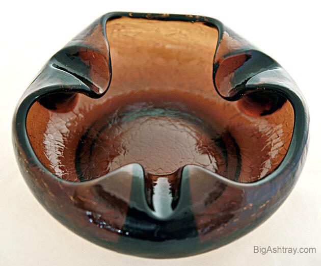 Rare Dark Chestnut Brown Blown Glass Cigar Bowl by Viking