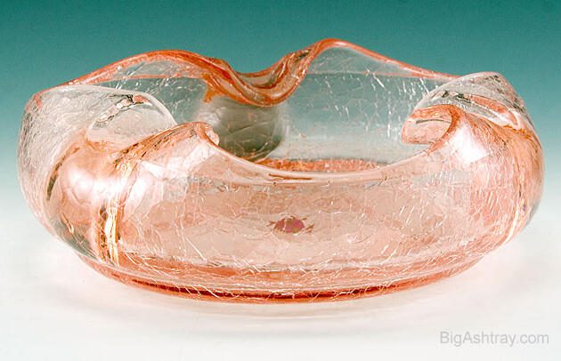 Rare Pink Art Glass Cigar Bowl Ashtray