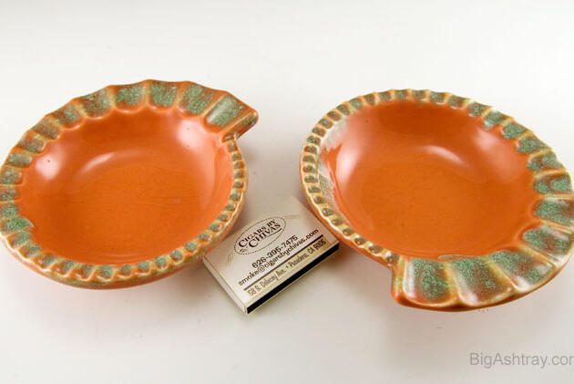 Retro Home Decor Atomic Era Redware Ashtrays