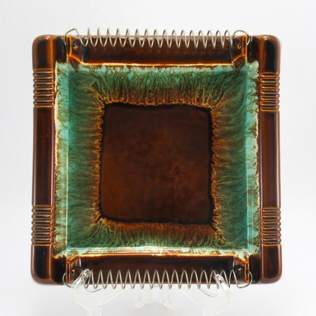 Ashtray Pfaltzgraff Stoneware Large with Wire Coil Rests