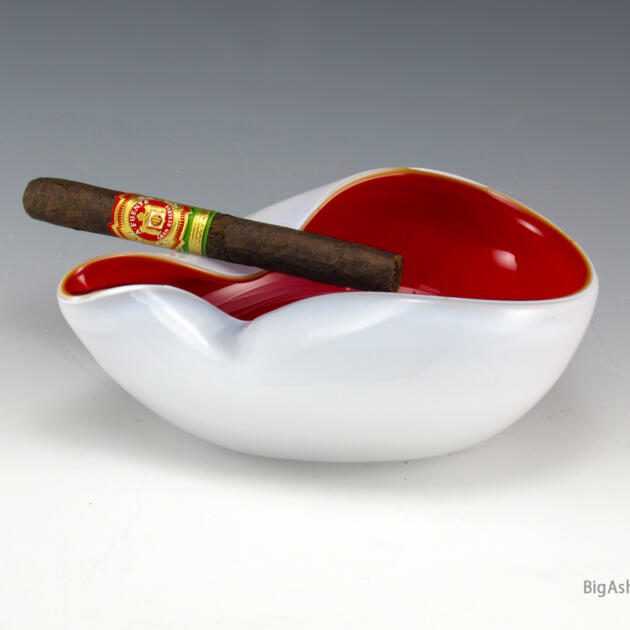 Retro Modern Cased Murano Art Glass Cherry Ashtray Bowl