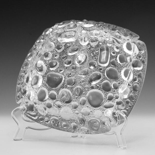 Vintage Glass River Rock Large Retro Ashtray