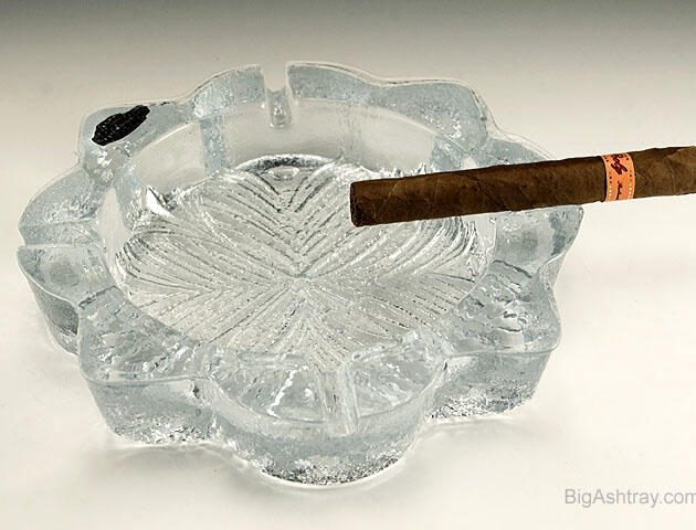 Retro Snowflake Chunky Glass Ashtray by Blenko