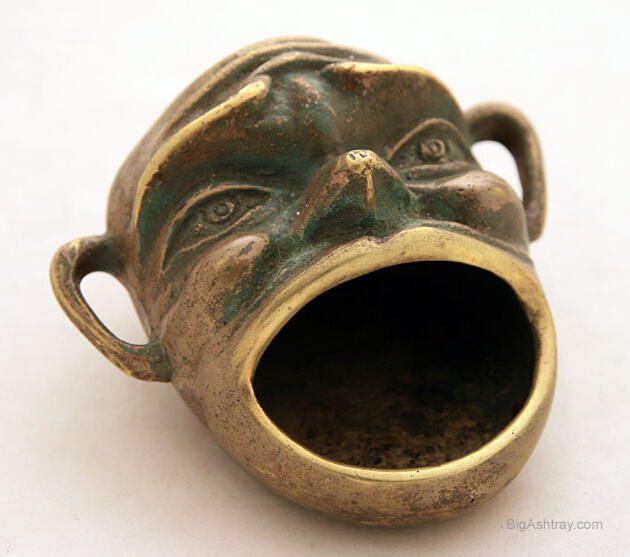 Screaming Warrior Brass Ash Container