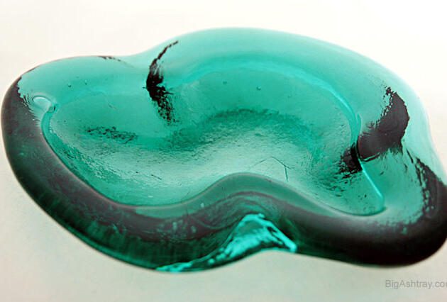 Set of Blenko Nile Green Hand Made Amoeba Bowls
