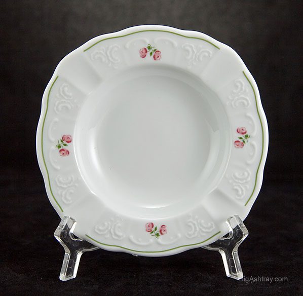 Signed Austrian Porcelain Antique Rose Ashtray