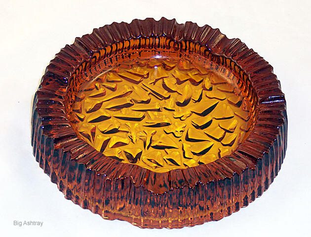 Beautiful Glowing Amber Cigar Ashtray from Sweden