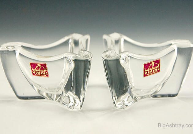 Small Tri-Corner Retro Ashtray Set by Viking Art Glass