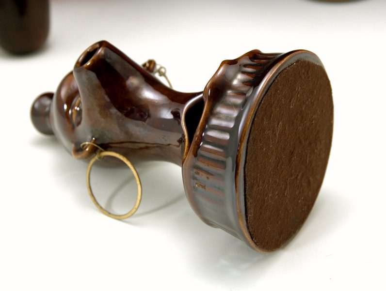 Smoking Native Figural Ashtray with Real Earrings - Image 6