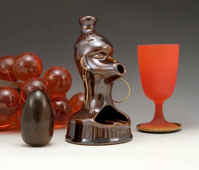 Smoking Native Figural Ashtray with Real Earrings - Image 3