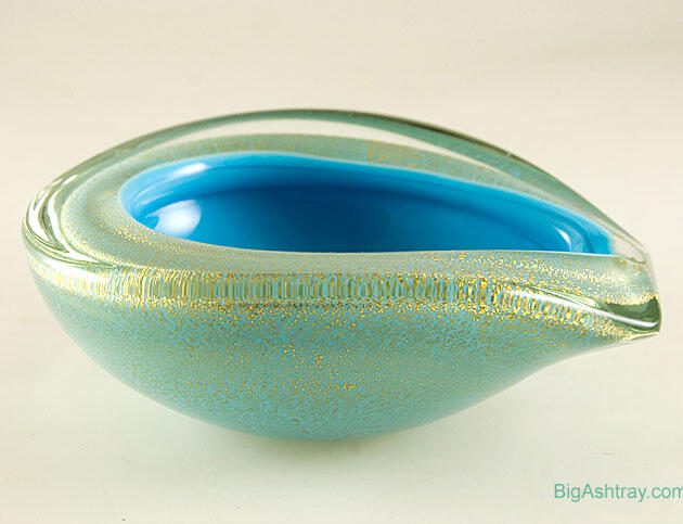 Sommerso Tear Drop Italian Glass Cigar Bowl