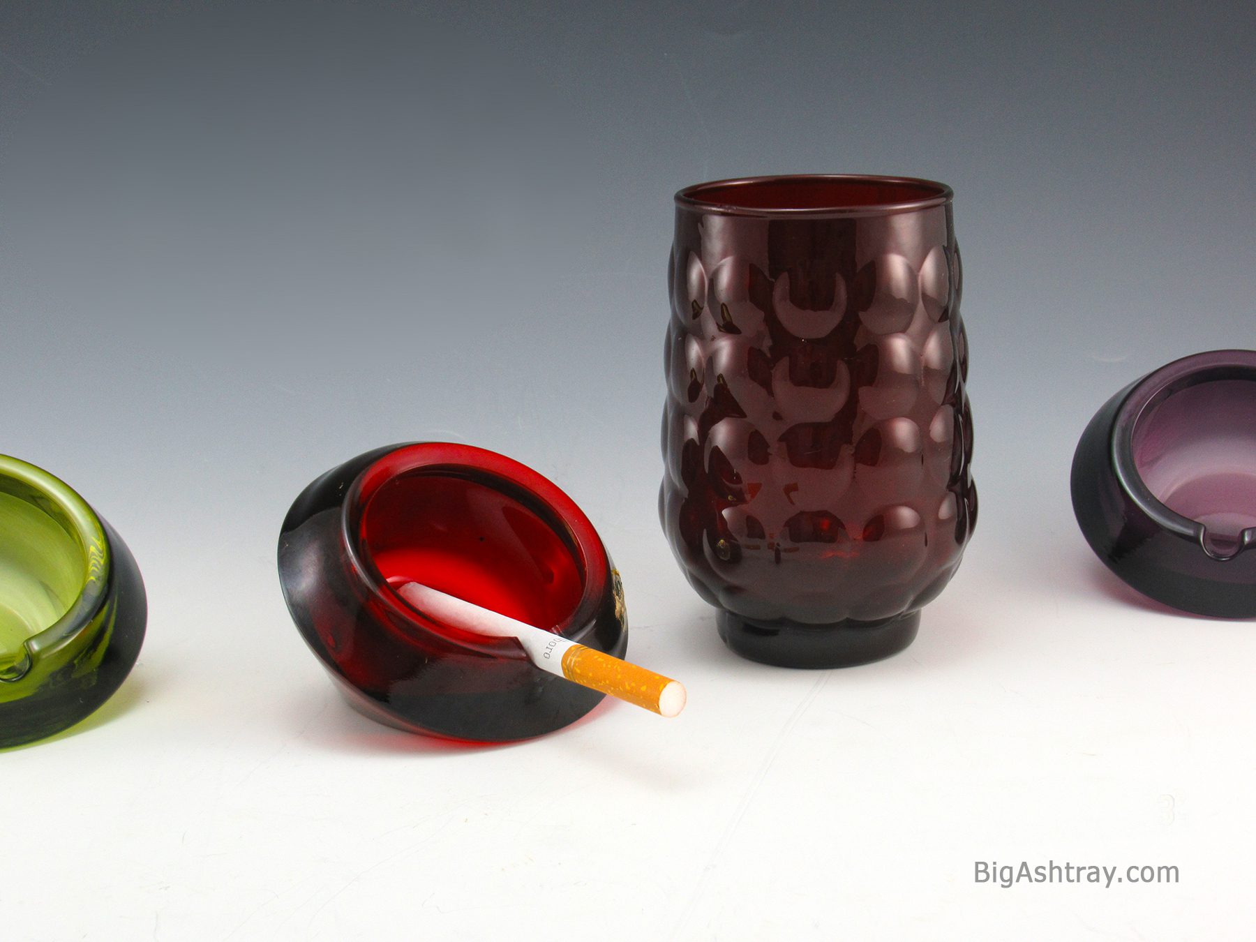 Atomic Era Ashtray Orb Set of 3 by Westmoreland Glass U.S.A. - Image 3