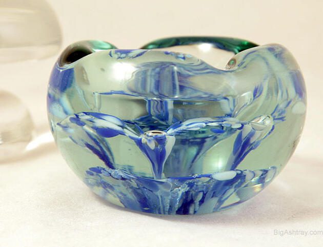 St. Clair Art Glass Paperweight Ashtray