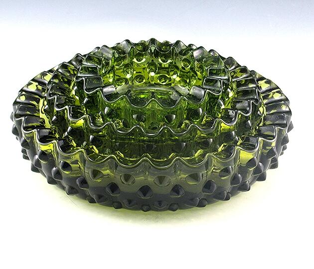 Garden Green Ashtray Set of 3 by Fenton Art Glass