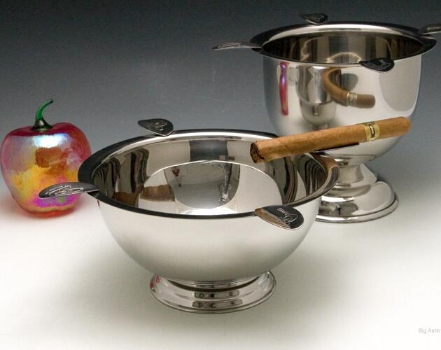 Stinky Cigar Ashtray Low Wide Bowl in Stainless