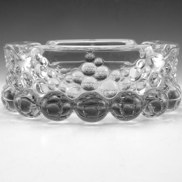 Large Crystal Ashtray Rising Bubbles or Cannonballs