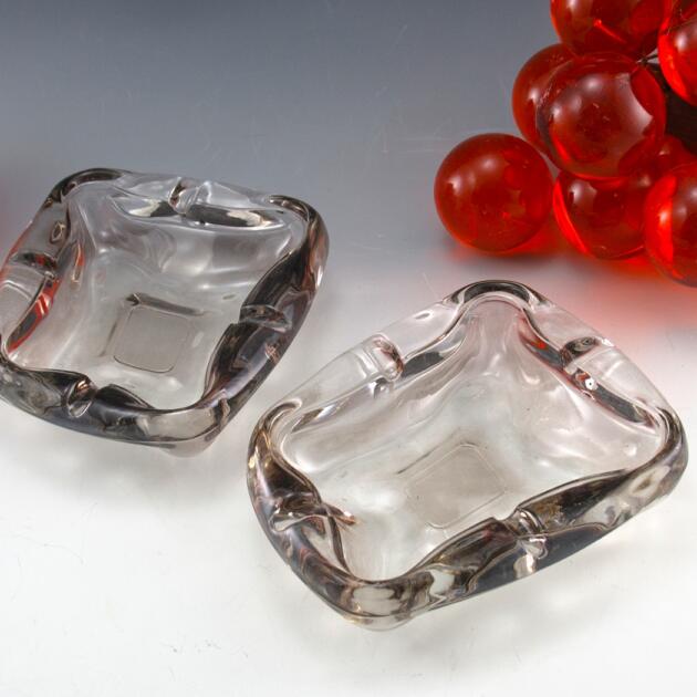 Retro Swedish Modern Ashtray Set in Smoke Lustre