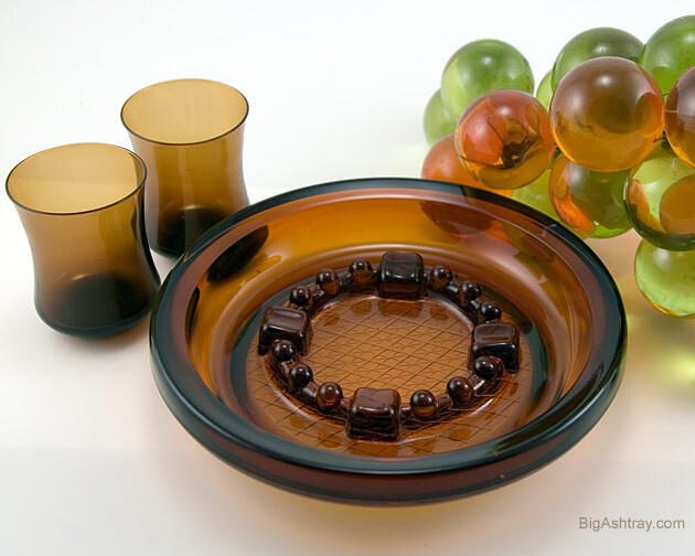 Tobacco Brown Antique Glass Ashtray