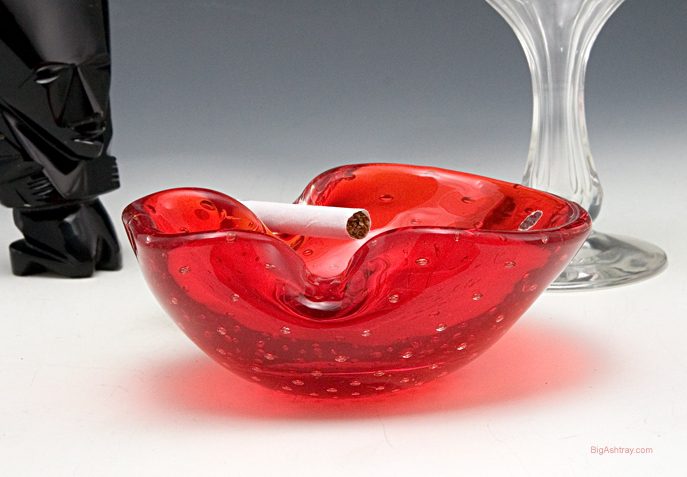 Mid-Century Art Glass Ashtray by Fratelli Toso Italy - Image 3
