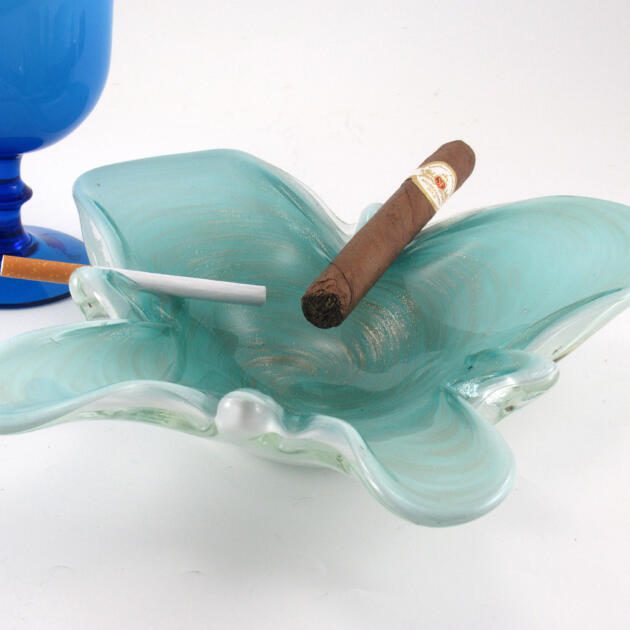 Cigar Bowl Fratelli Toso Butterfly Vortex Mid-Century Art Glass