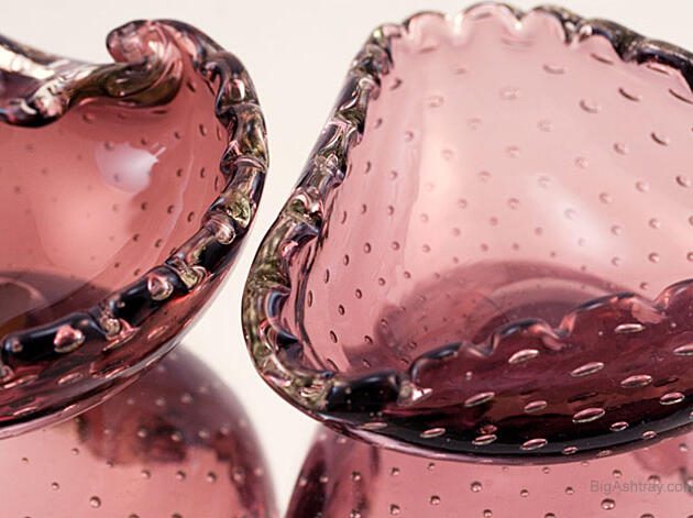 Venetian Glass Vintage Ashtray Bowl Set