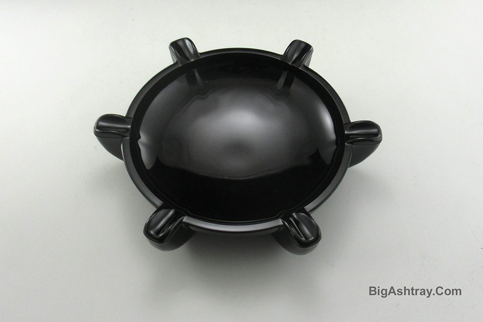 Viking Nautical Pilot Cigar Ashtray Vintage Large Ebony Glass - Image 5